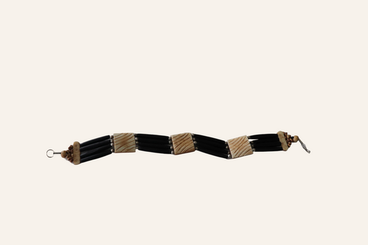 East Indian Choker Necklace featuring Long Sleek Black beads